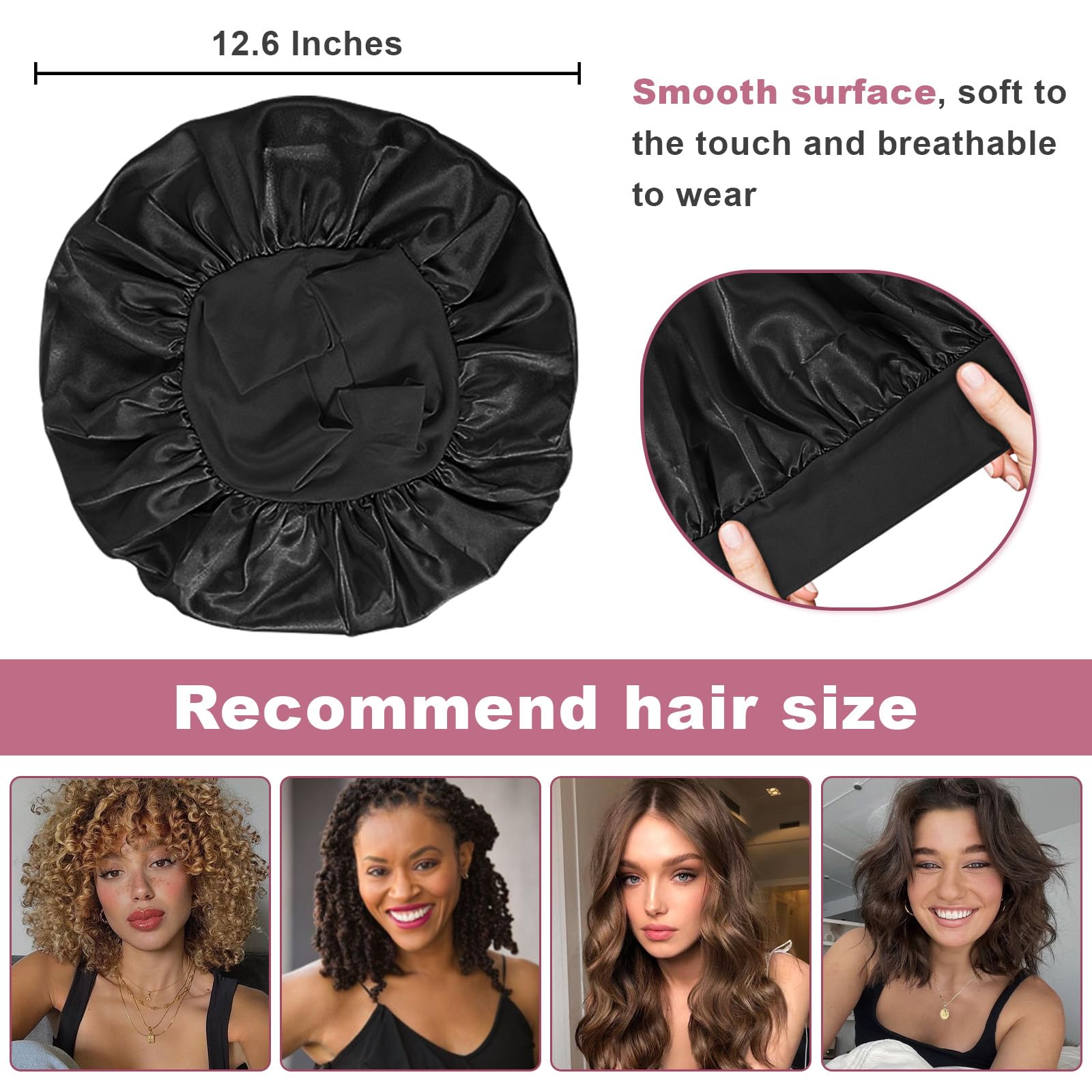 Bonnet LEADUWAY rosa para dormir cuida rizos y humedad de forma suave