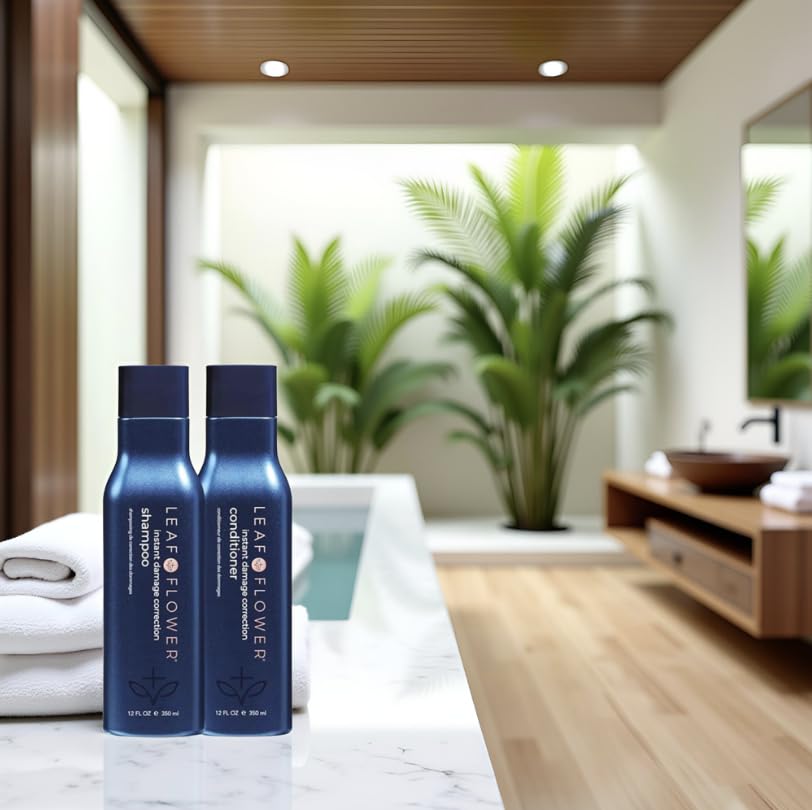 Leaf & Flower conditioner bottle front showing deep hydration for soft hair
