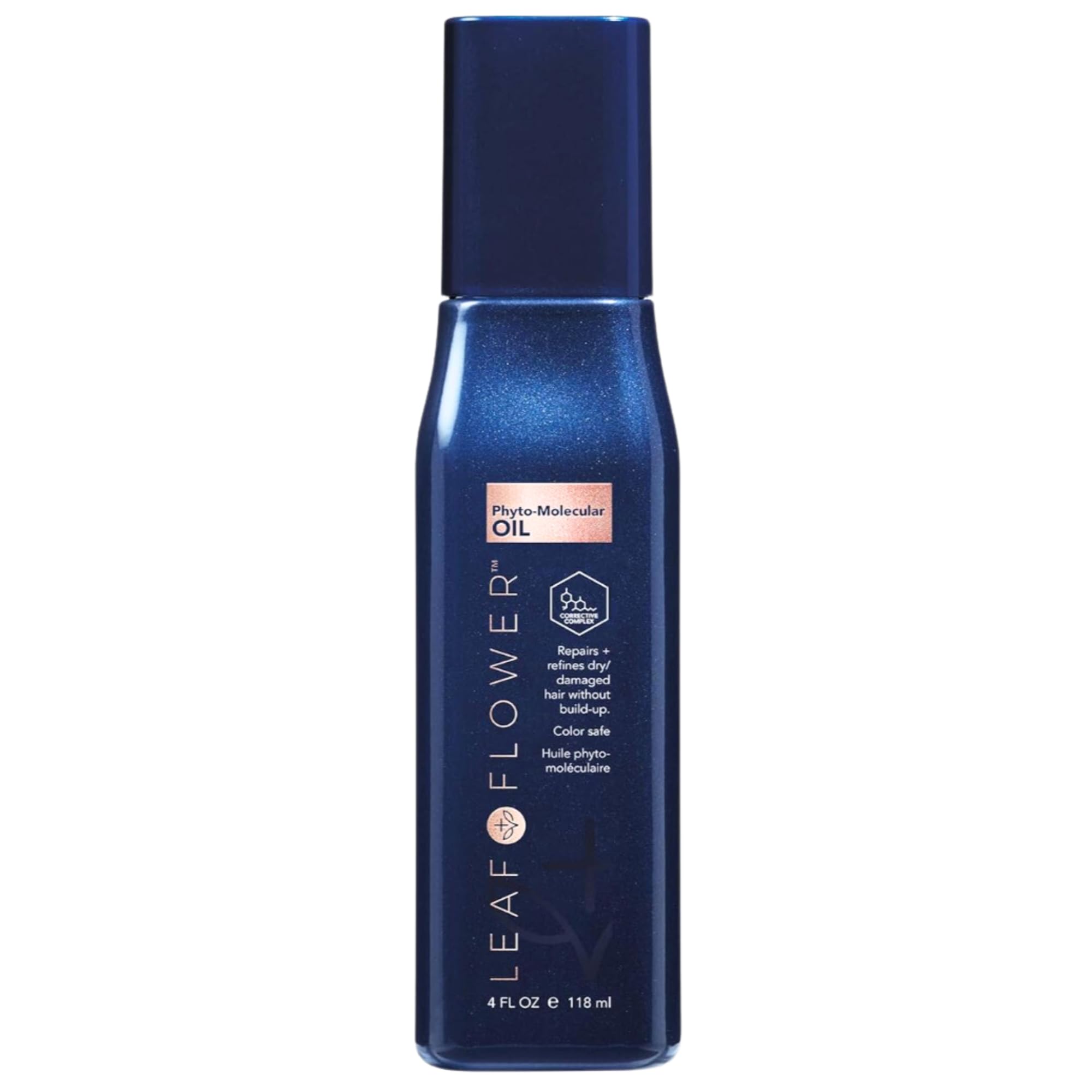 Leaf & Flower Phyto-Molecular Oil bottle boosts shine and smoothness.