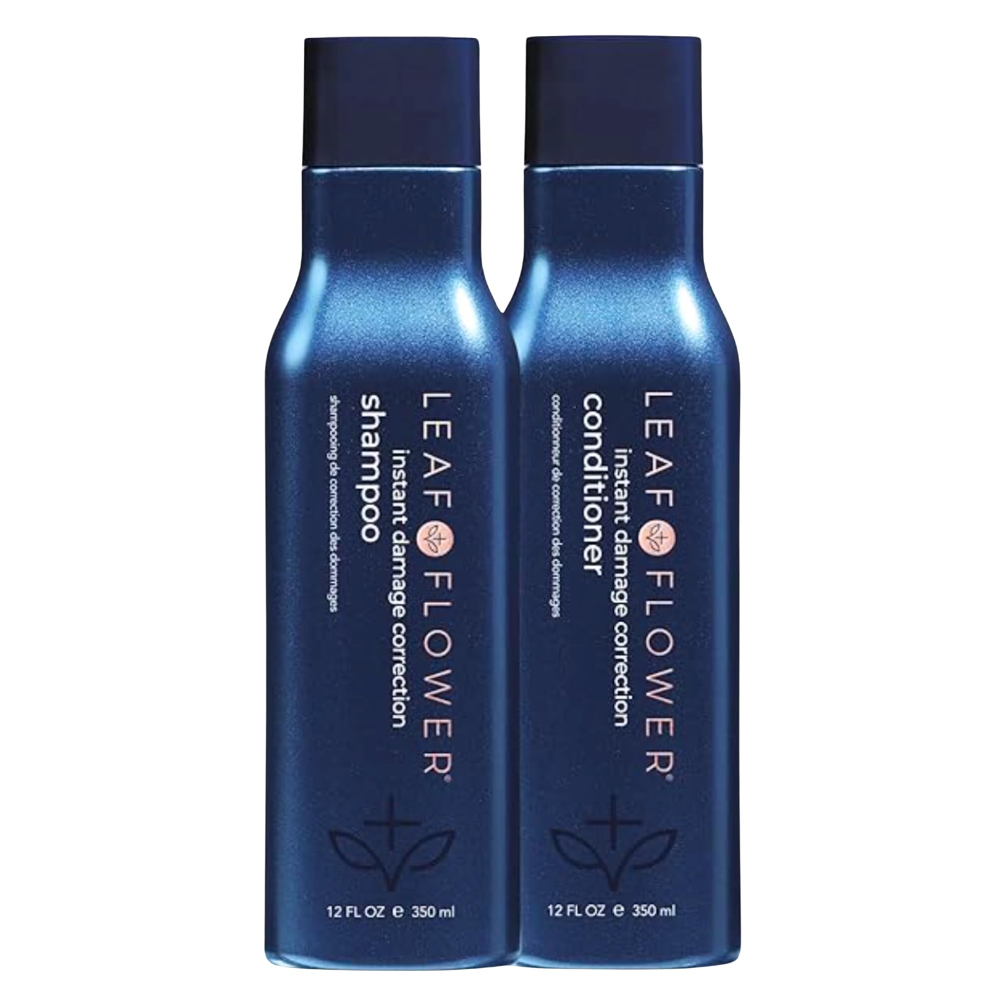 Leaf & Flower shampoo bottle front with botanical cleansing benefits