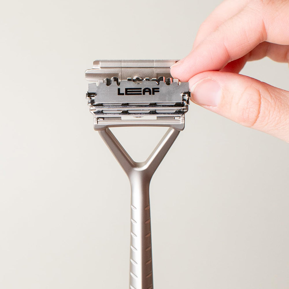 Leaf Shave cost-effective refill blades reduce long-term grooming costs.
