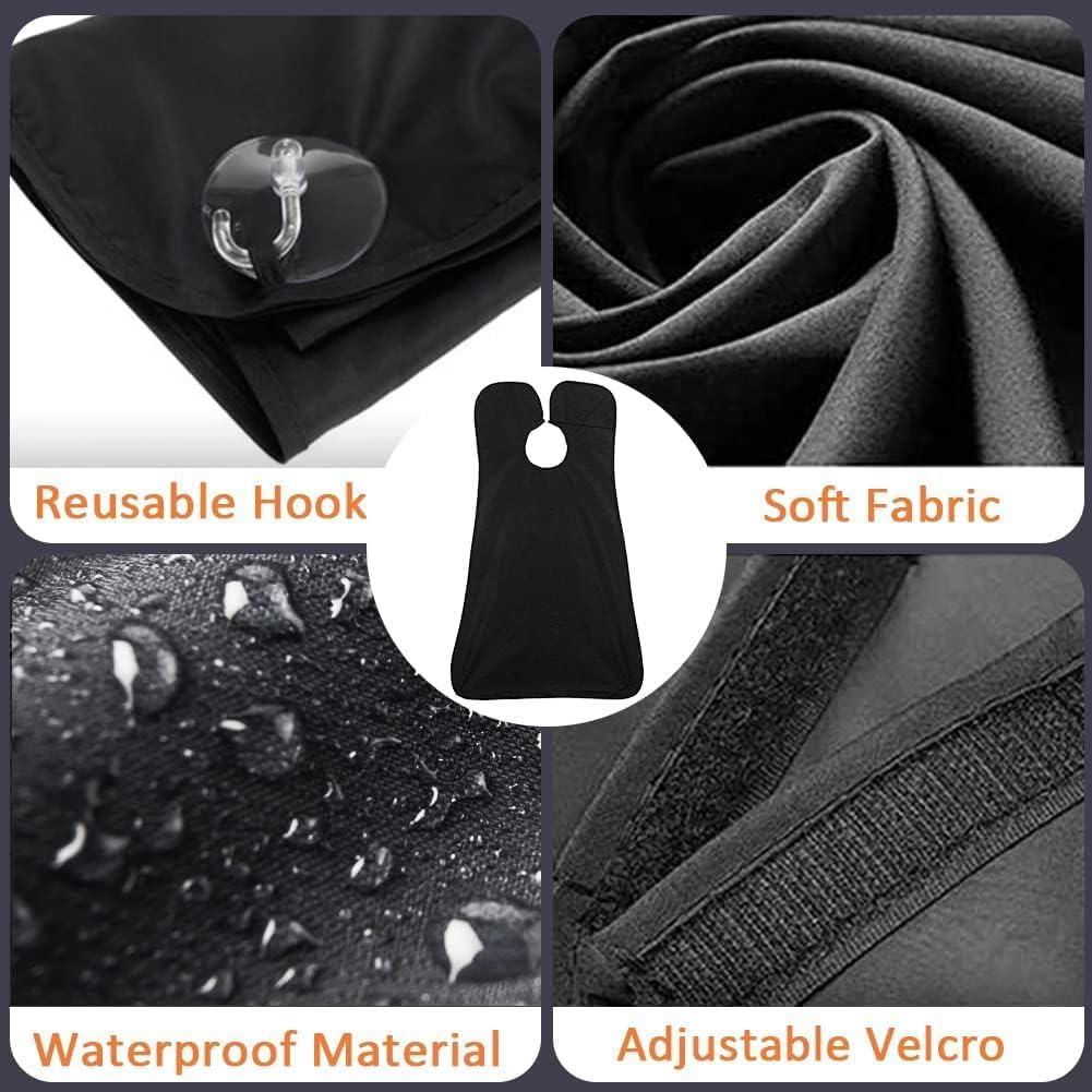 Leaflai beard bib apron neck-strap adjustment demonstrates secure, comfortable fit.