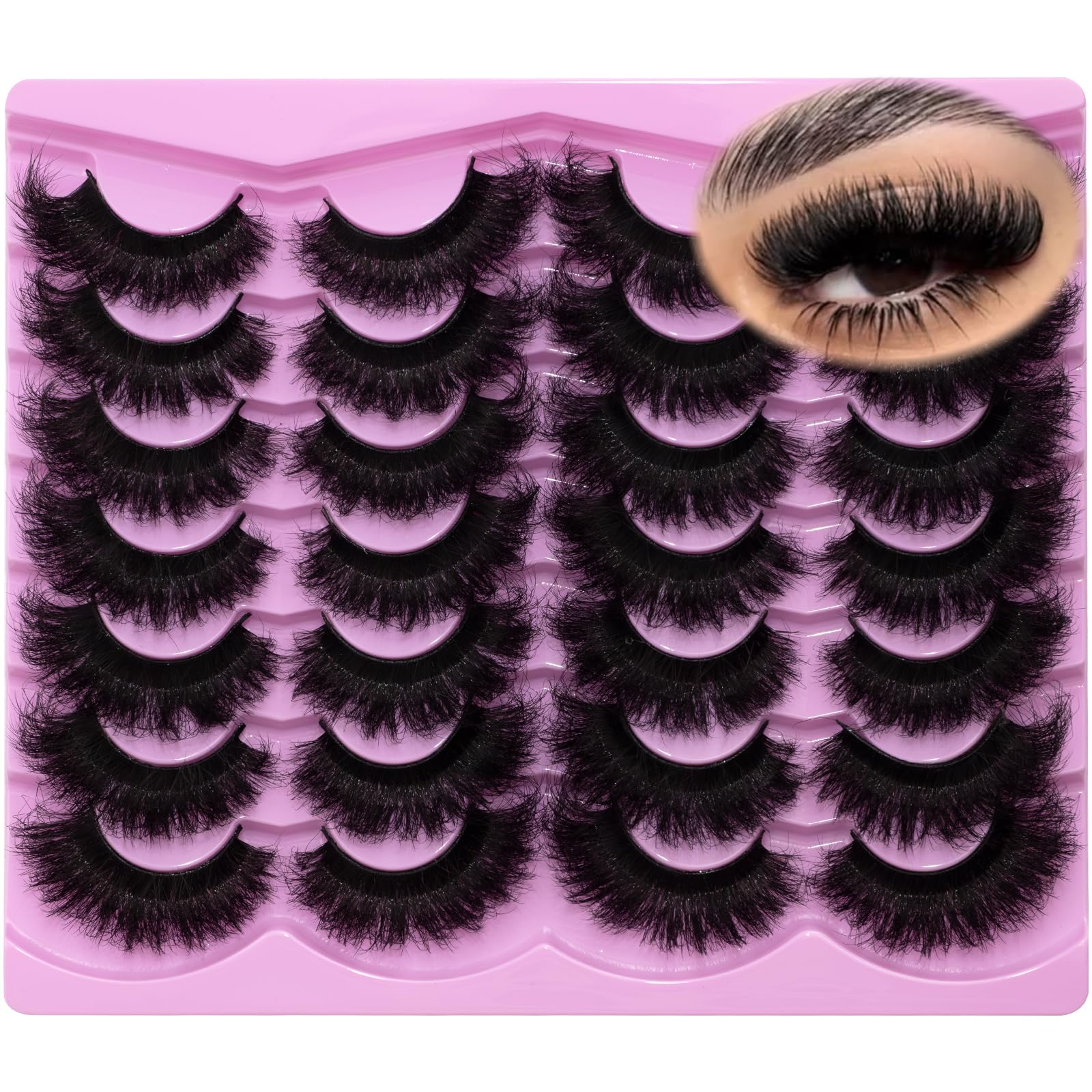 LeafMoon mink lashes fluffy 20mm for dramatic yet natural-looking volume.