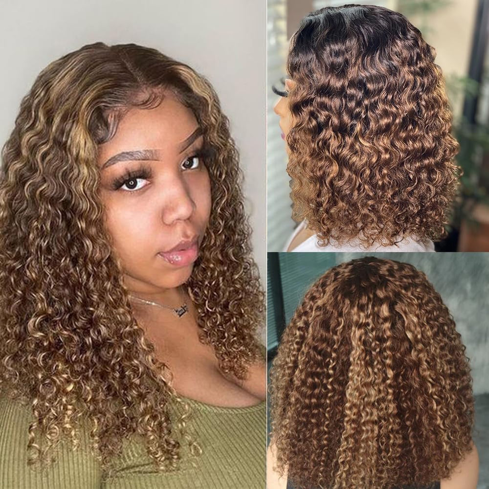 Lealife water-wave bob wig close-up lace-front highlighting texture and realistic part