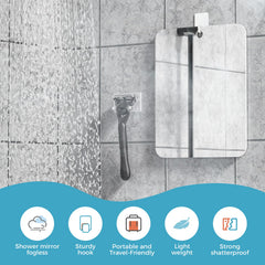 LeaOcaao fogless mirror helps precise shaving on difficult areas in the shower.