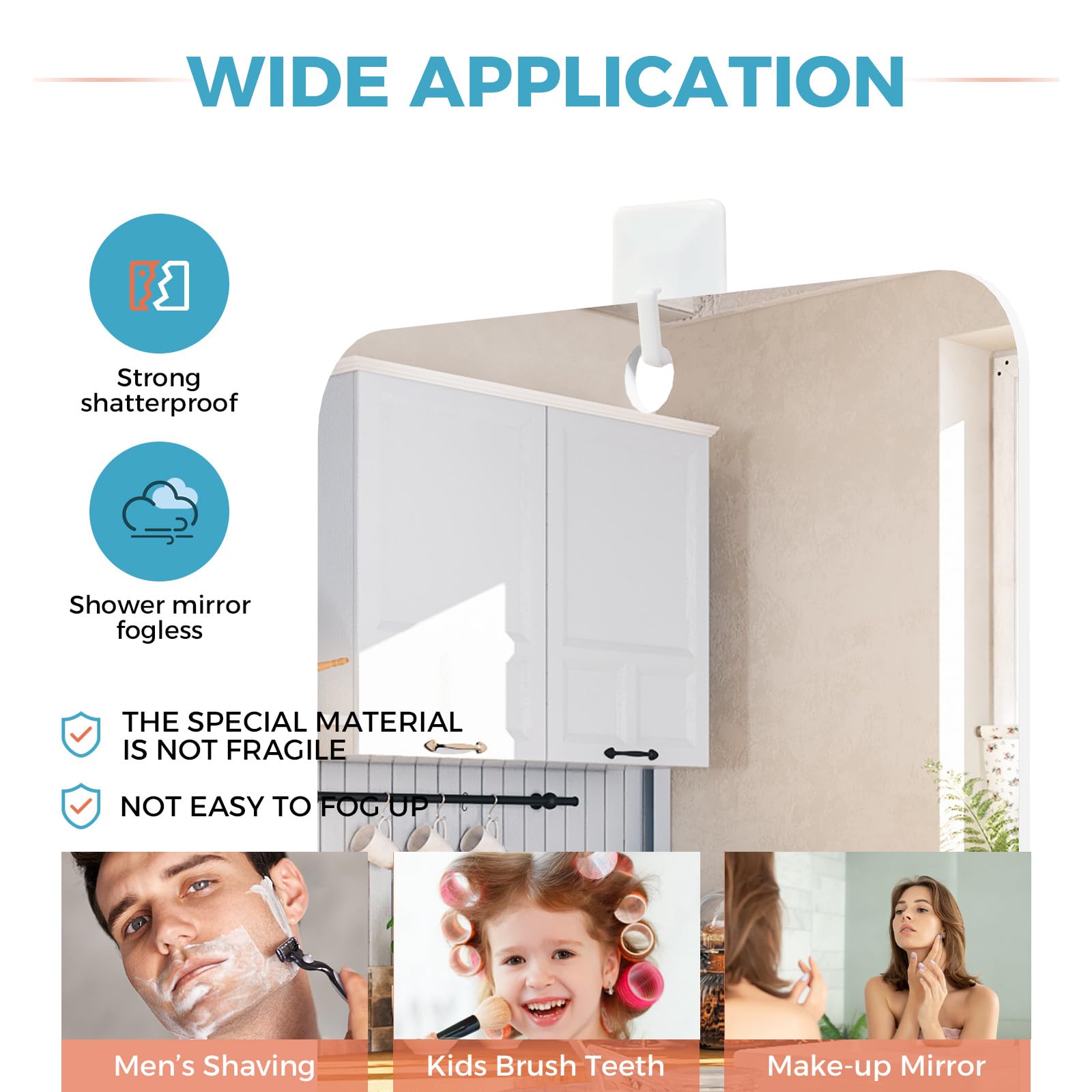 LeaOcaao shatterproof mirror withstands daily bathroom use and impact.