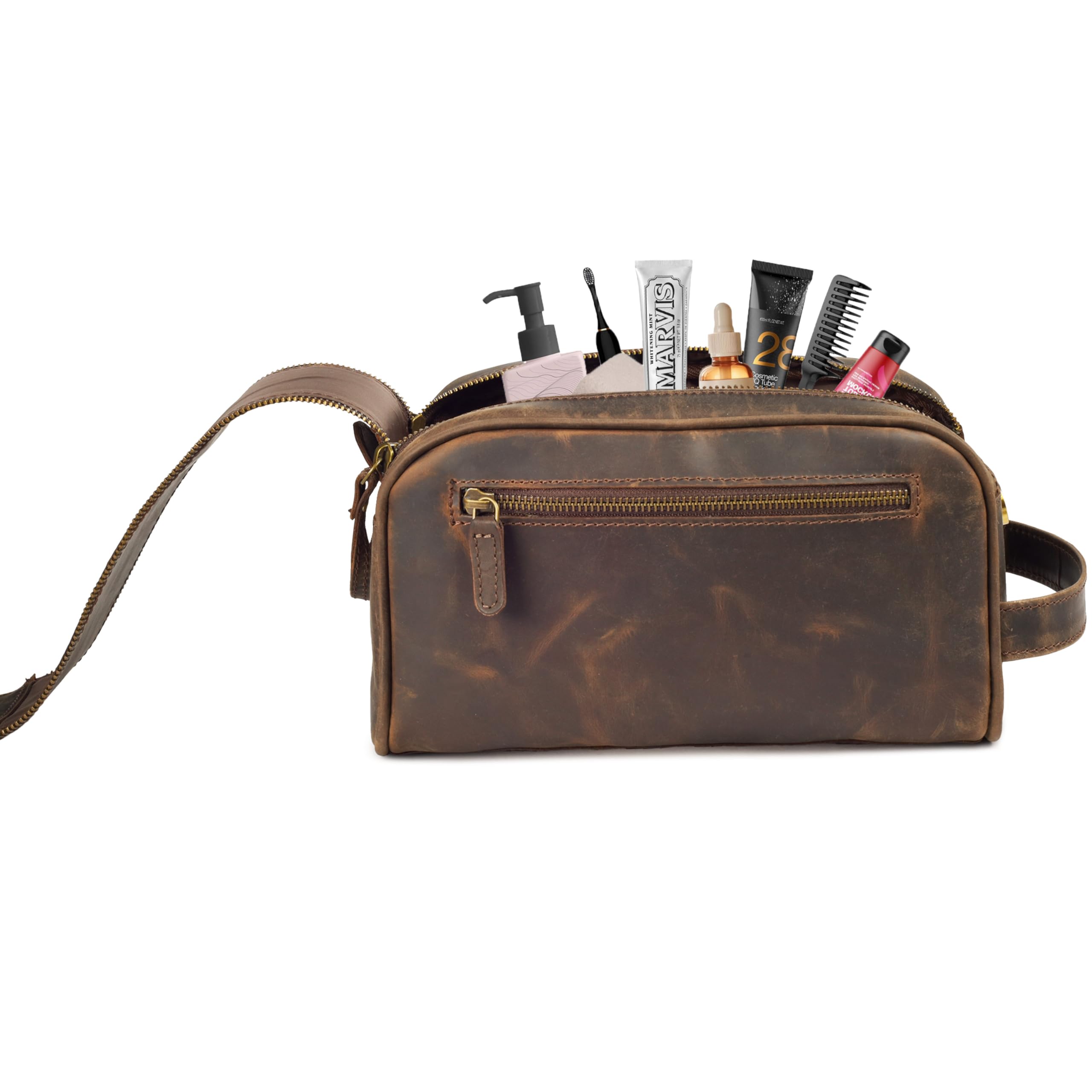 Leather Village unisex grooming bag suitable for anyone on the go