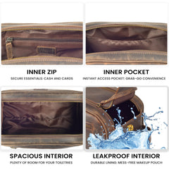 Leather Village YKK zipper detail emphasizing sturdy daily use