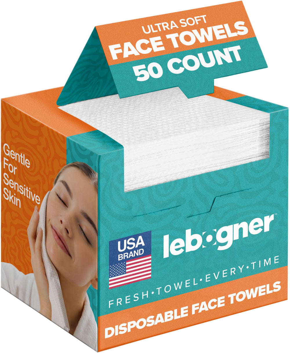 Lebogner face towels ultra-soft disposable wipes for makeup removal and sensitive skin.