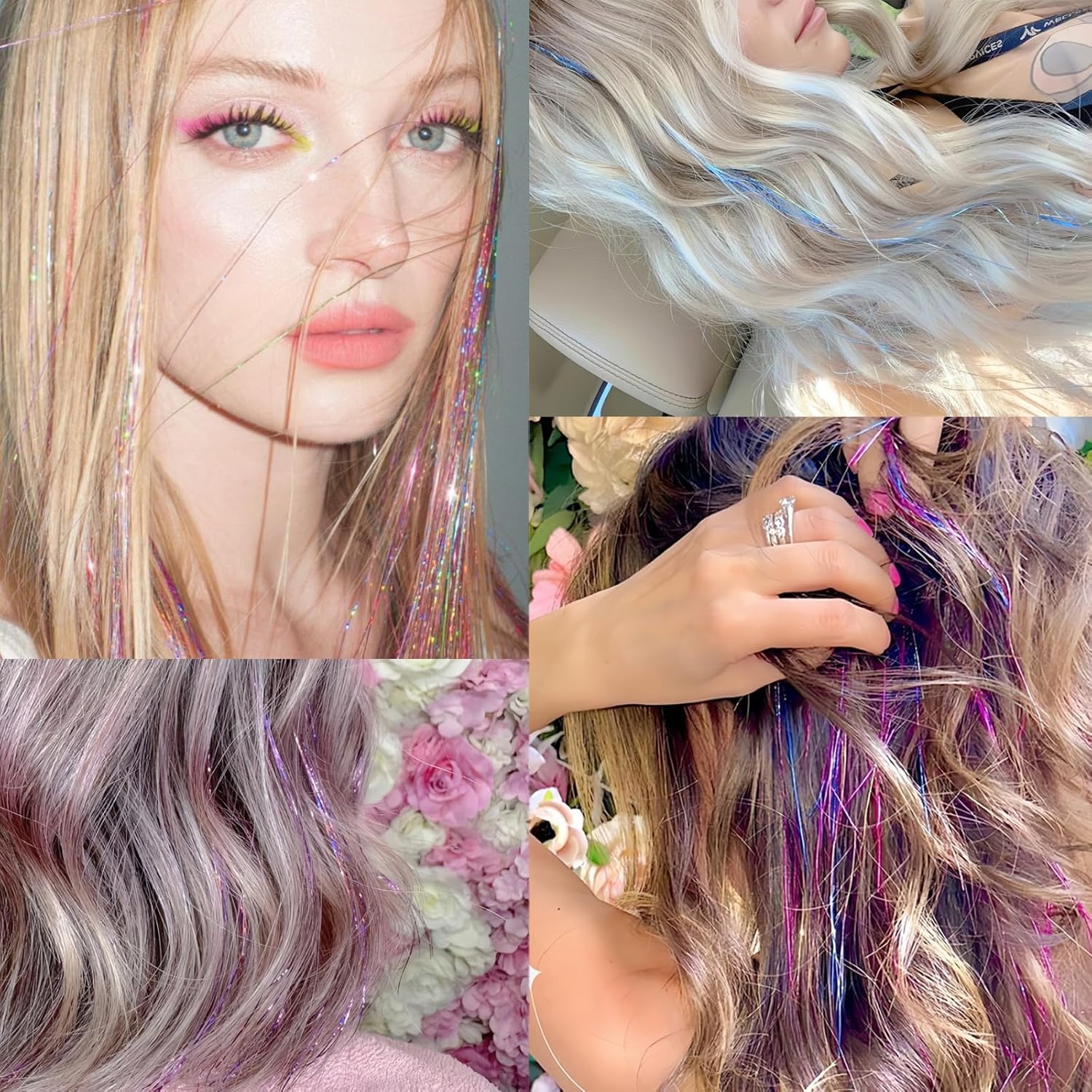 LEDIZE Hair Tinsel Kit includes silicone beads for secure links.