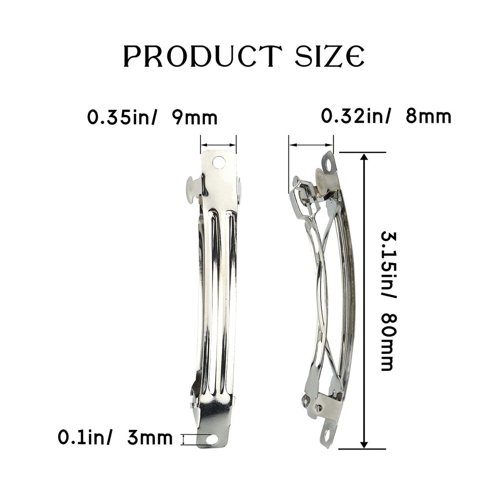 LEEFONE silver-tone barrette clip with snap closure for easy wear.