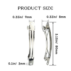 LEEFONE silver-tone barrette clip with snap closure for easy wear.