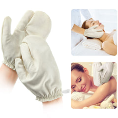 Leelosp garshana gloves in raw silk for gentle exfoliation during bath