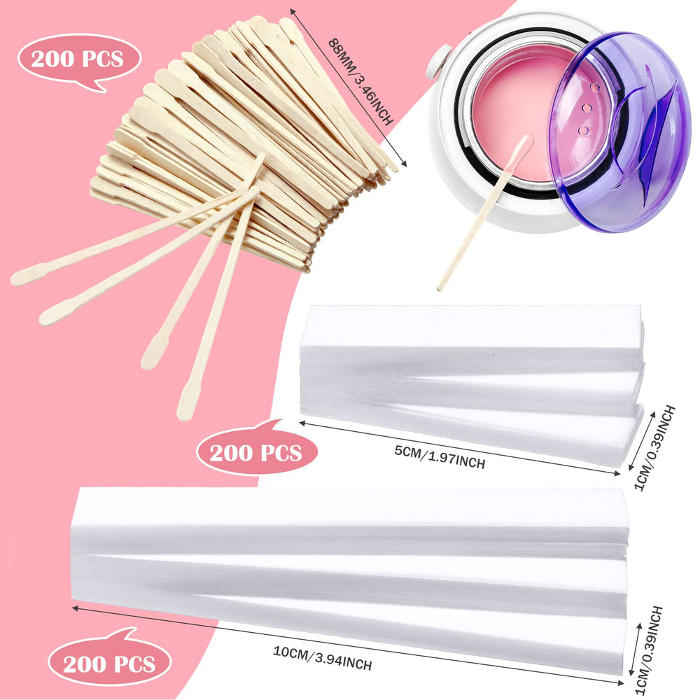 Leelosp wooden applicator sticks, 200-count, for precise waxing control.