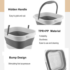 Folded Leemeimei foot bath compactly stored under a bed or sofa.