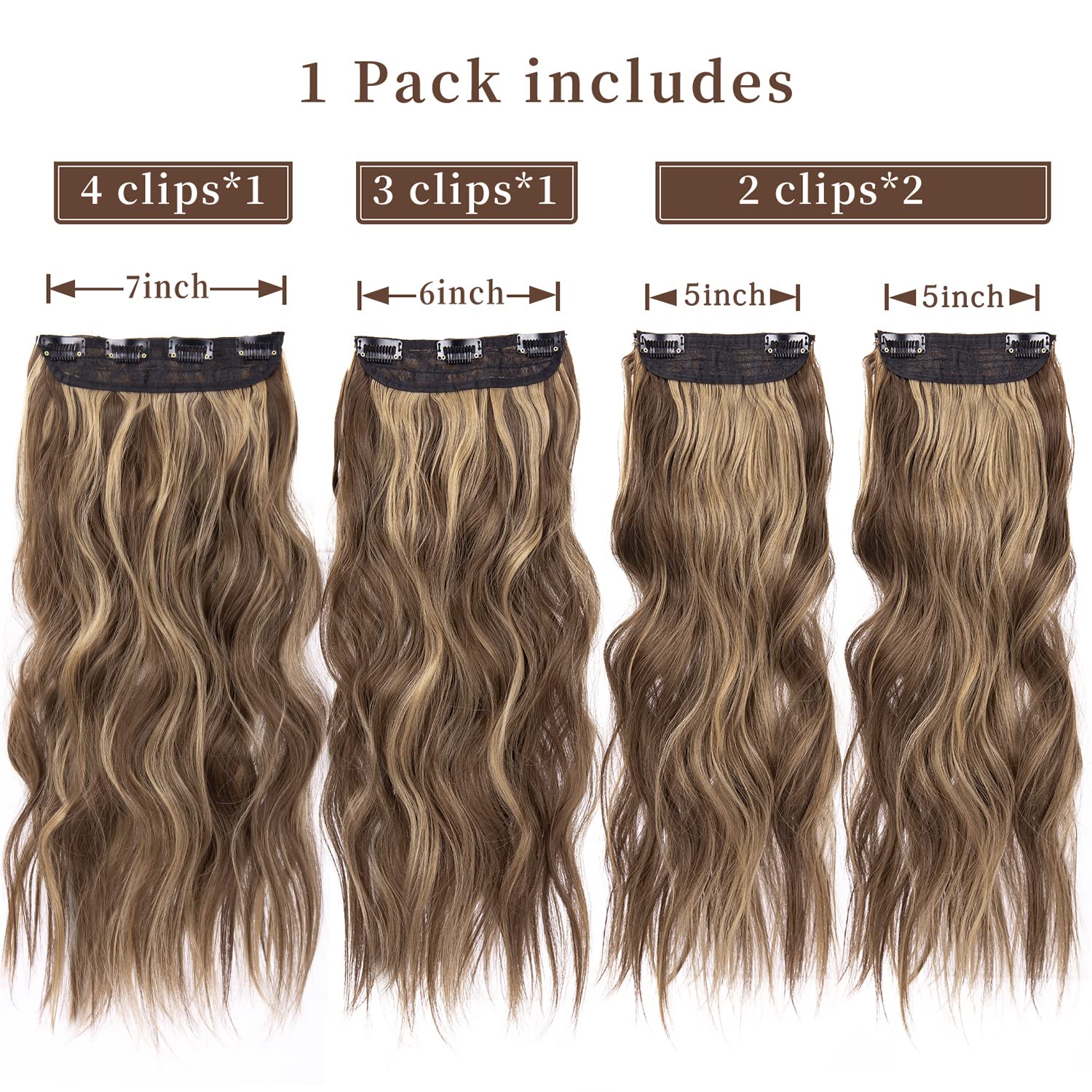 LEEONS honey blonde mixed hair with 20-inch wave adds natural movement