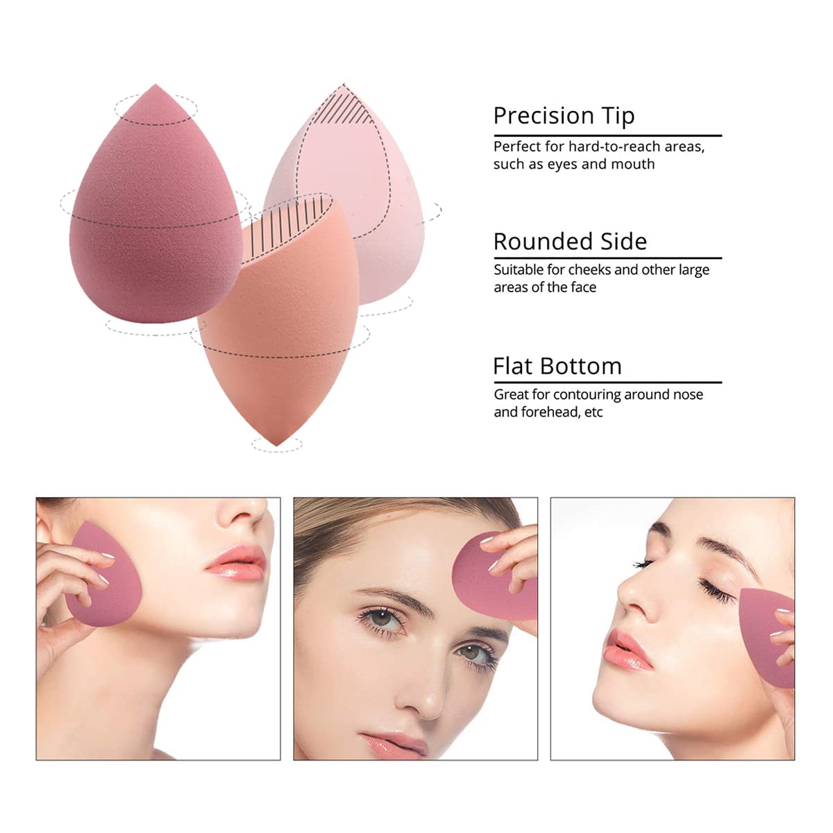 Dry-use sponge powders evenly for a seamless finish.