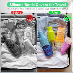Leevanoo silicone bottle covers, food-grade material keeps toiletries secure