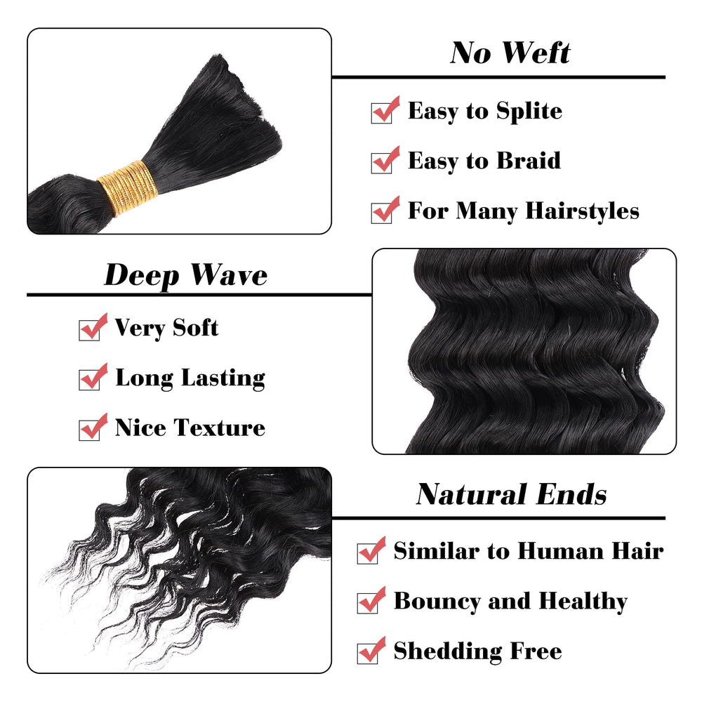 LeEven deep wave hair in color 30 adds warm texture for braided styles