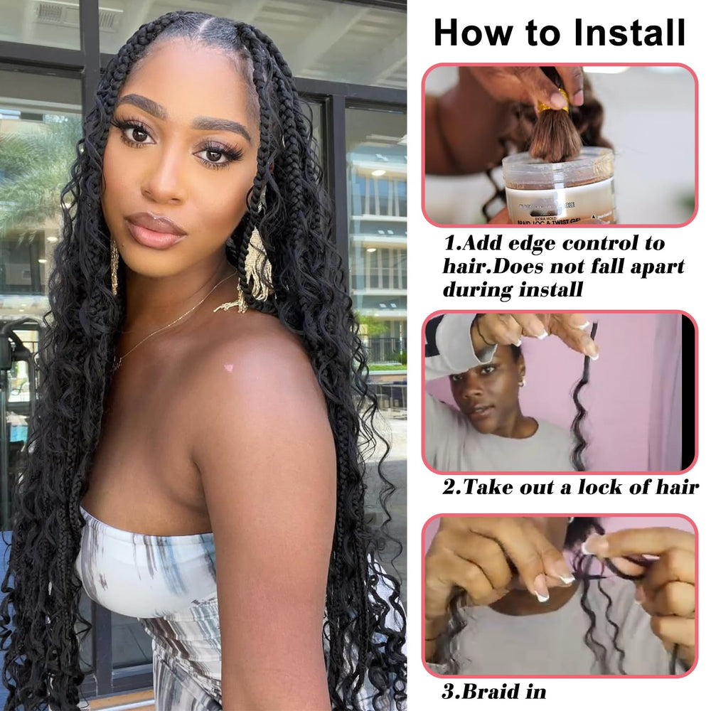 LeEven deep wave fibers in color 350 blend with darker tones for earthy braids