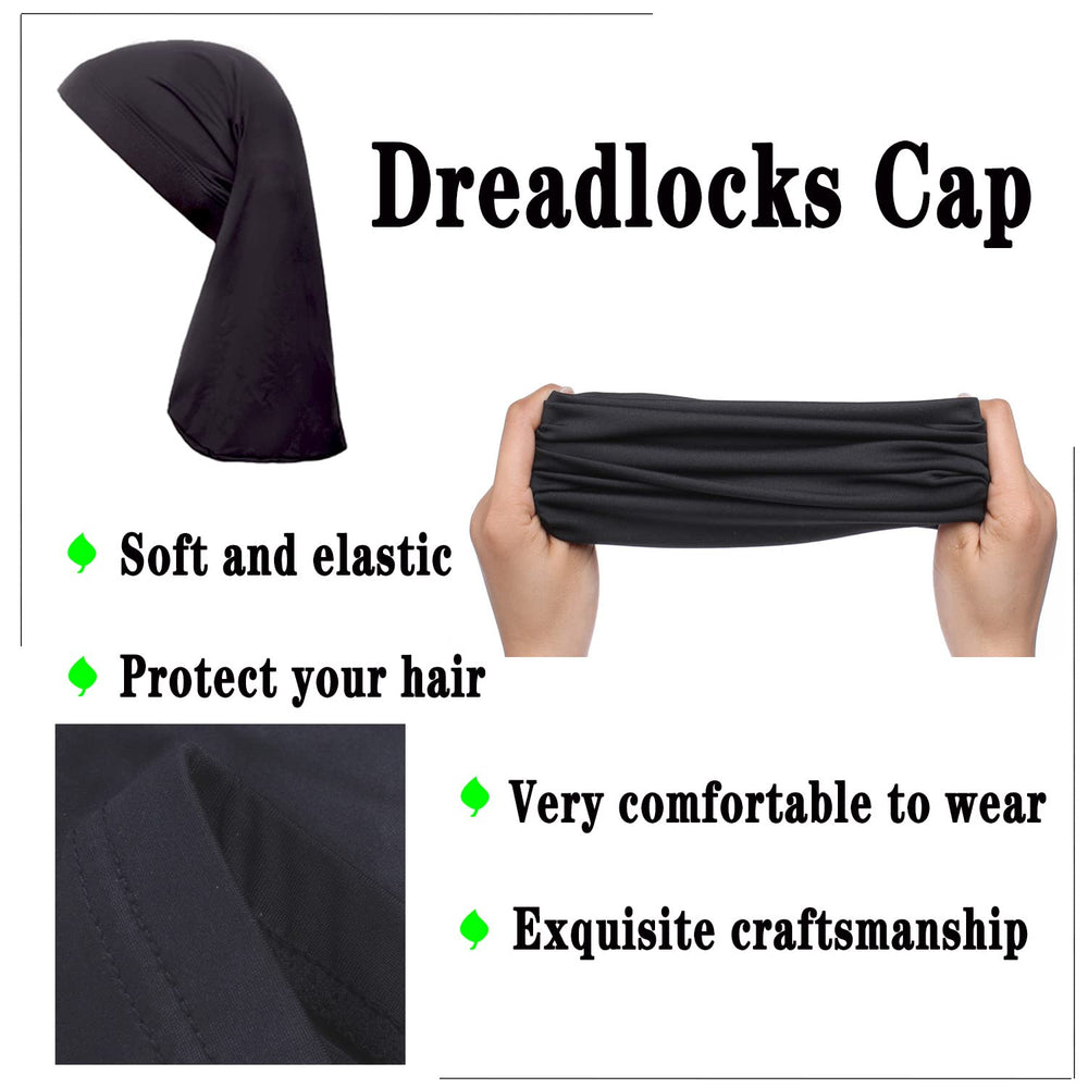 Leeven dreadlock cap on-head sleep-use demonstrates comfortable coverage for overnight wear.