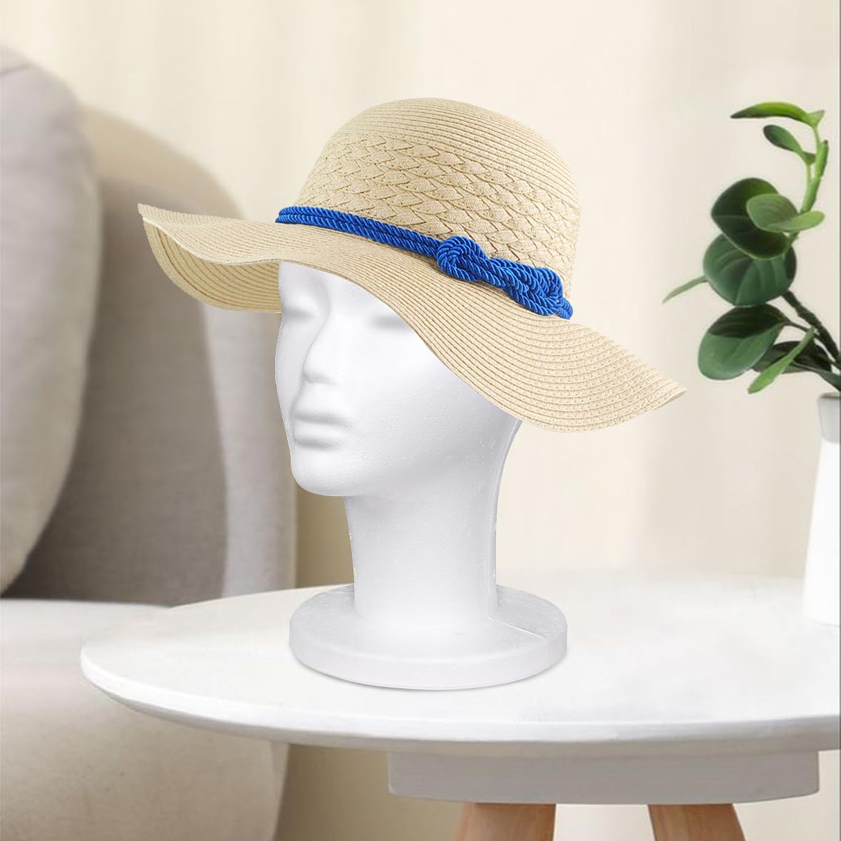 Leeven wig head supports display with a wig for demos.
