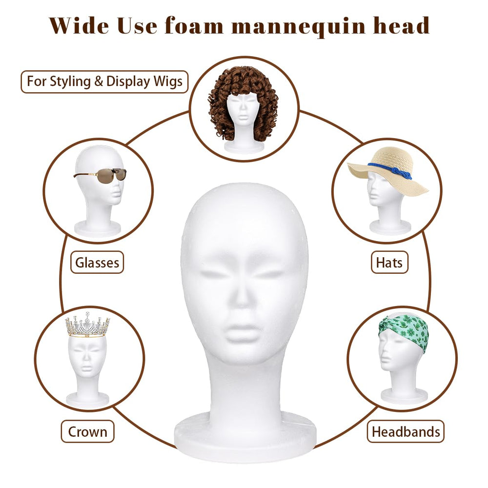 Leeven smooth molded surface protects wigs during display.