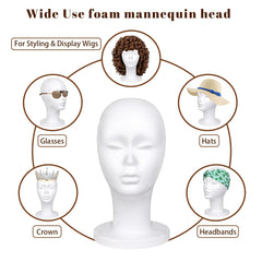 Leeven smooth molded surface protects wigs during display.