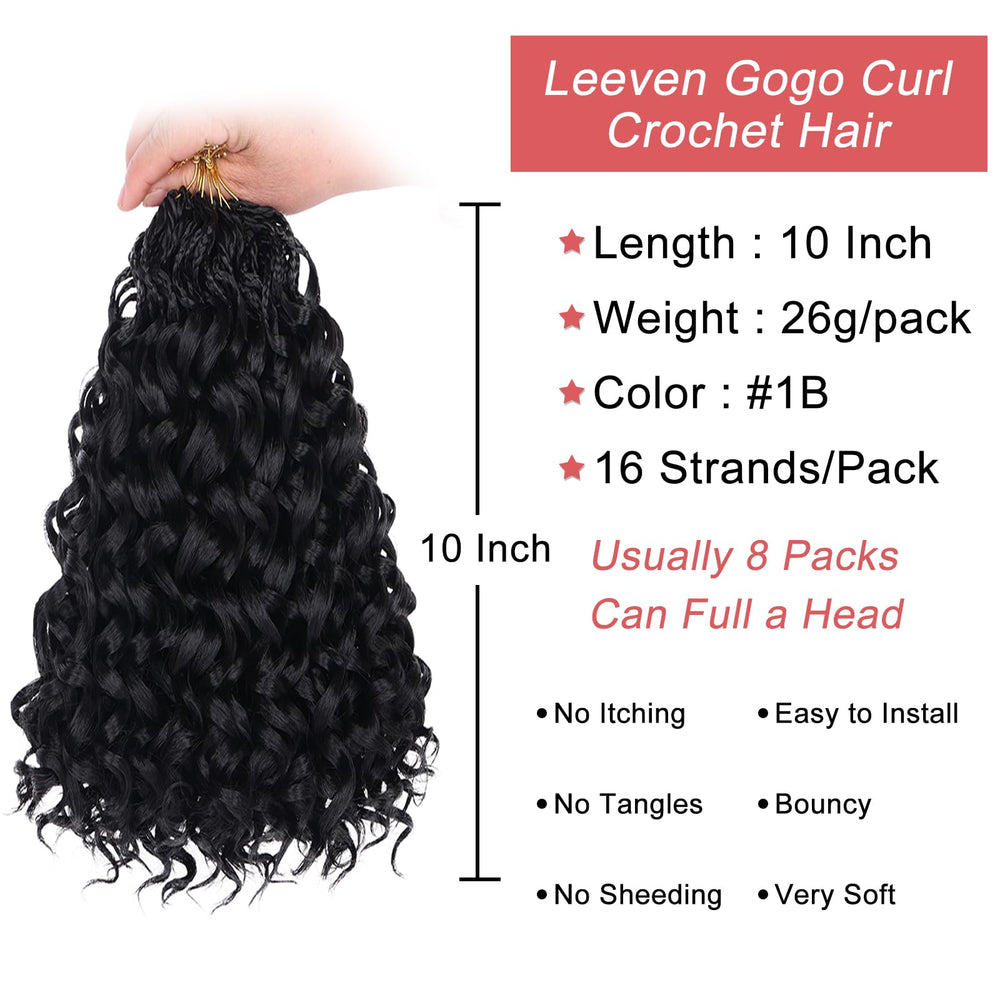 Leeven Gogo Curl crochet hair with 16 strands per pack for fuller looks