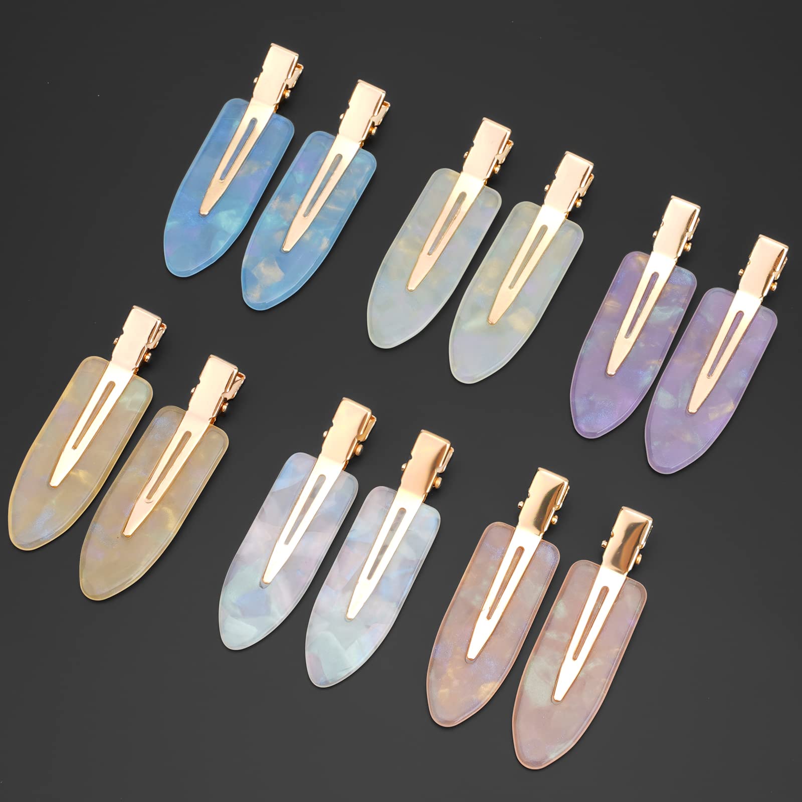 Pinzas Leezmark sin pliegues violeta para fijar flequillo durante maquillaje