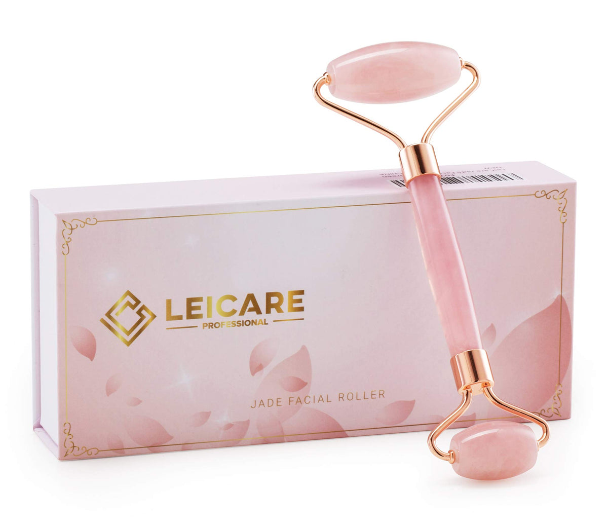 LeiCare Jade Roller for the forehead with rose quartz for a smooth touch and lift