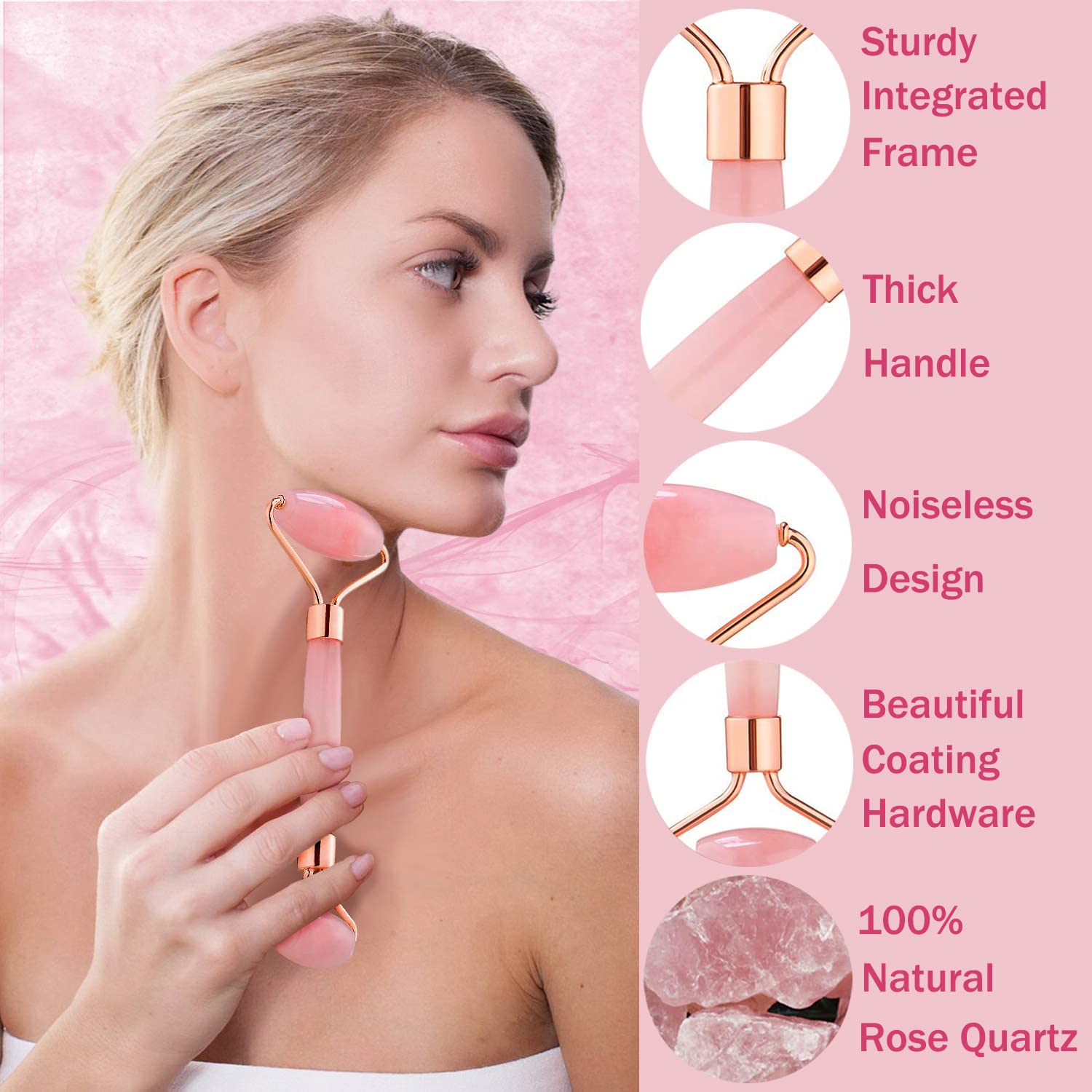 Complete LeiCare rose quartz kit for daily skincare routine