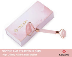LeiCare rose quartz under-eye roller reduces puffiness for refreshed eyes