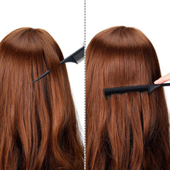 Leinuosen tapered-tail comb enables fast sectioning and clean partings during styling.