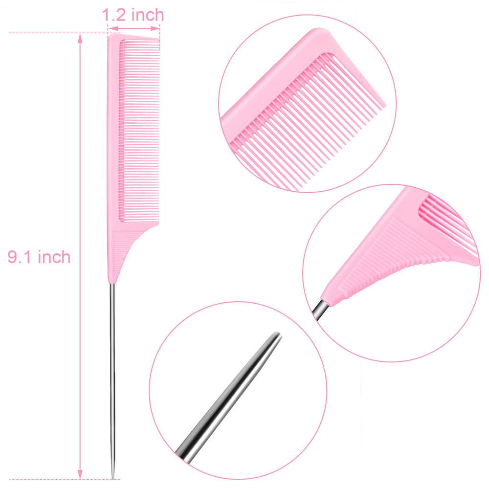 Leinuosen rat-tail comb 9-inch for parting creates clean sections during styling.