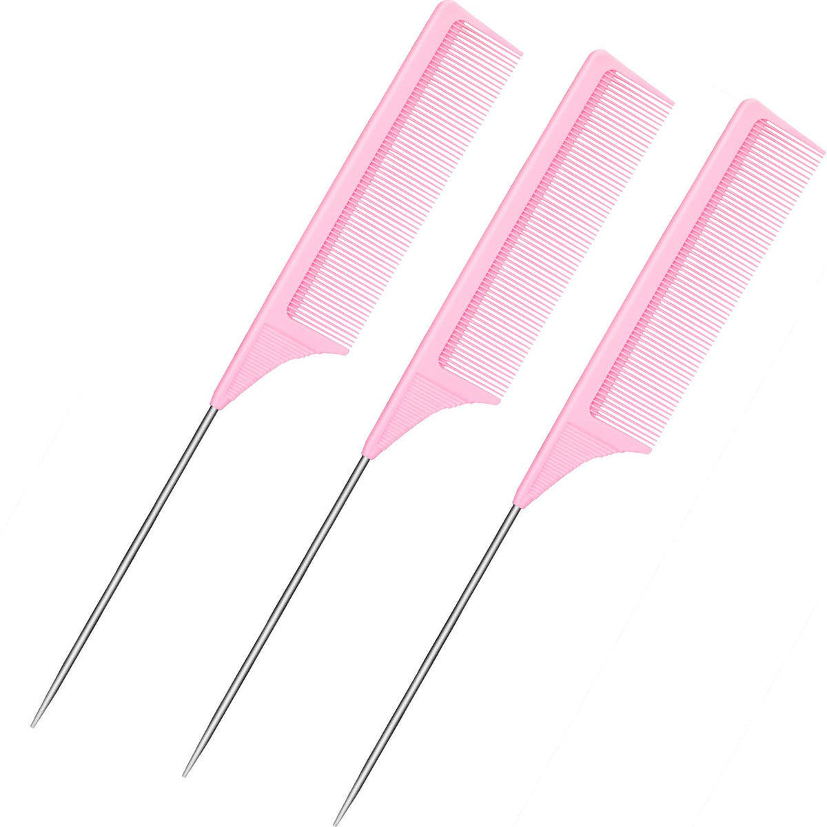 Leinuosen carbon fiber rat-tail comb for teasing hair with precise volume.