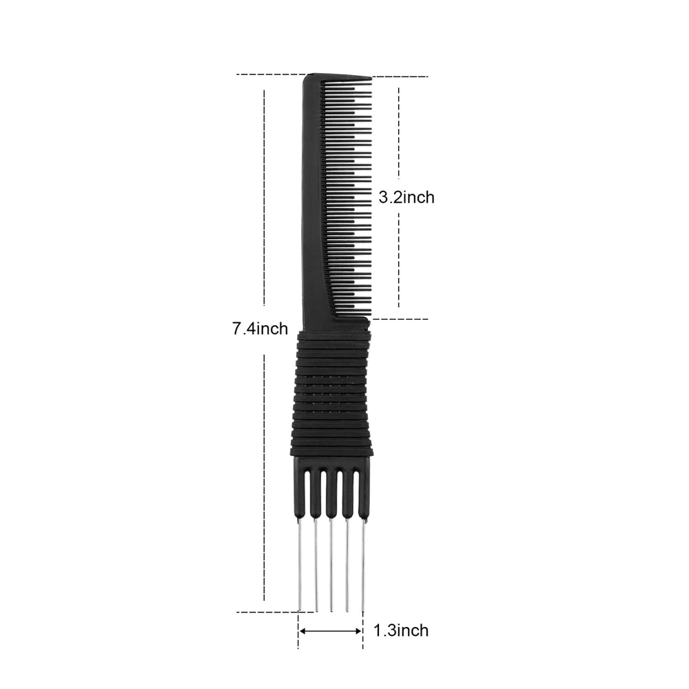Leinuosen carbon lift teasing comb showing alternating teeth for versatile teasing