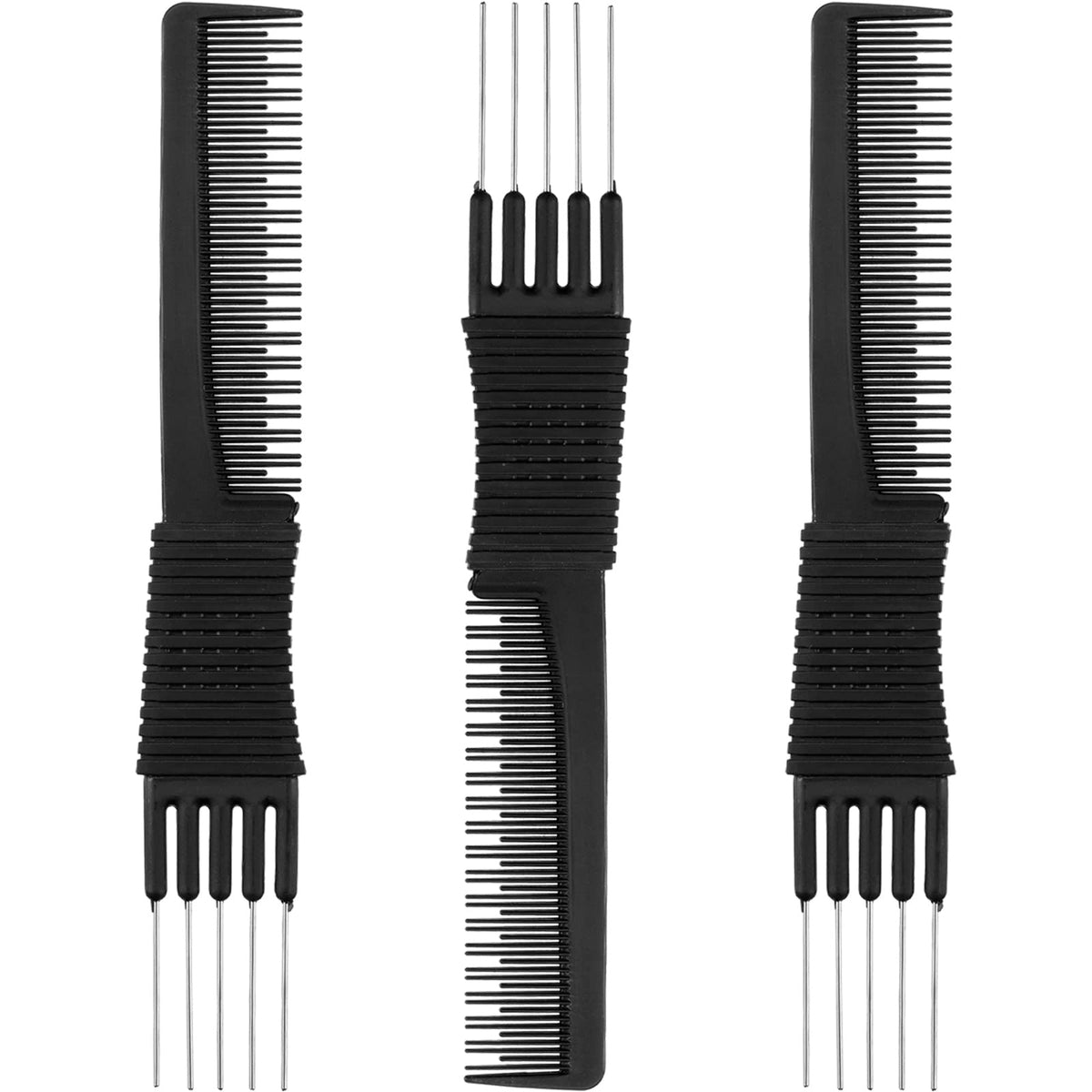 Leinuosen carbon lift teasing comb with metal prong for smooth styling