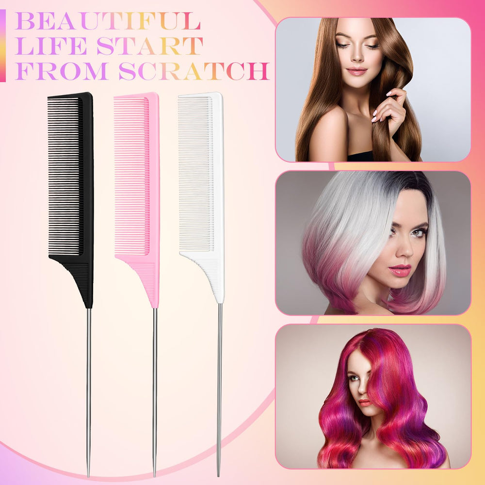 Leinuosen rat-tail styling tool with stainless pintail for precise parting and post-style touches.