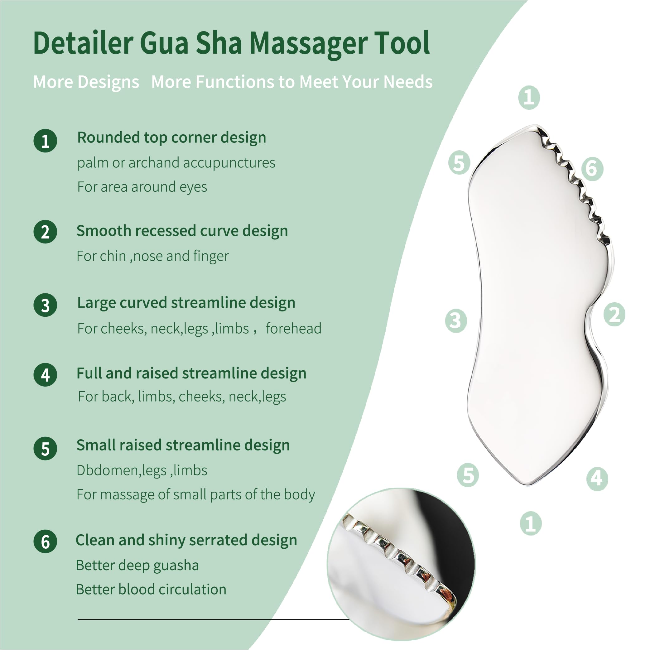 LeMeeOly detallador de gua sha para zonas faciales.