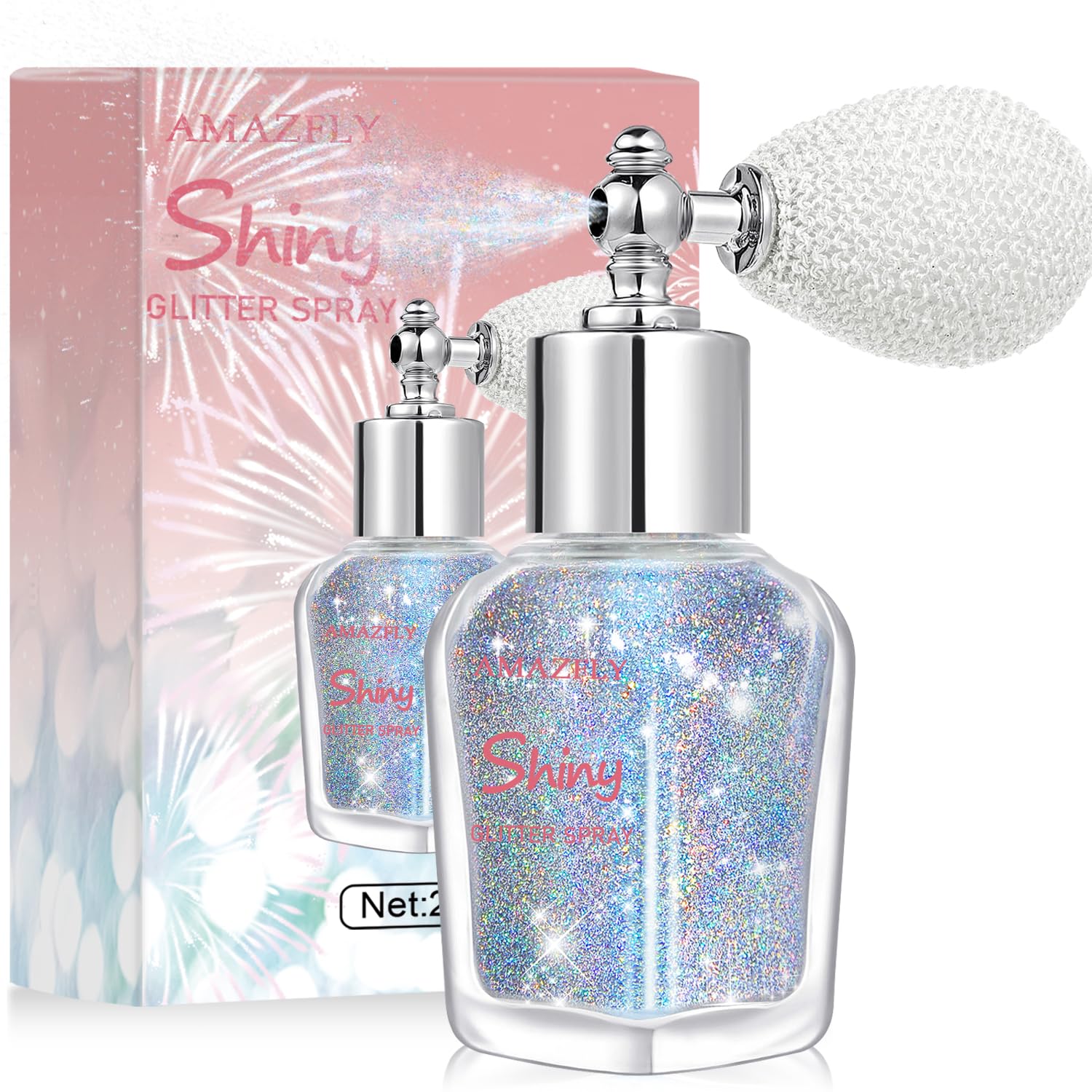 LemonSac Glint-Rainbow face glitter spray adds instant glow with a diamond-like sparkle.