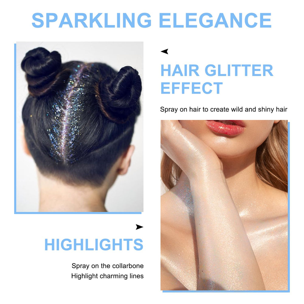 LemonSac Glint-Rainbow hair glitter spray adds sparkling strands without greasiness.