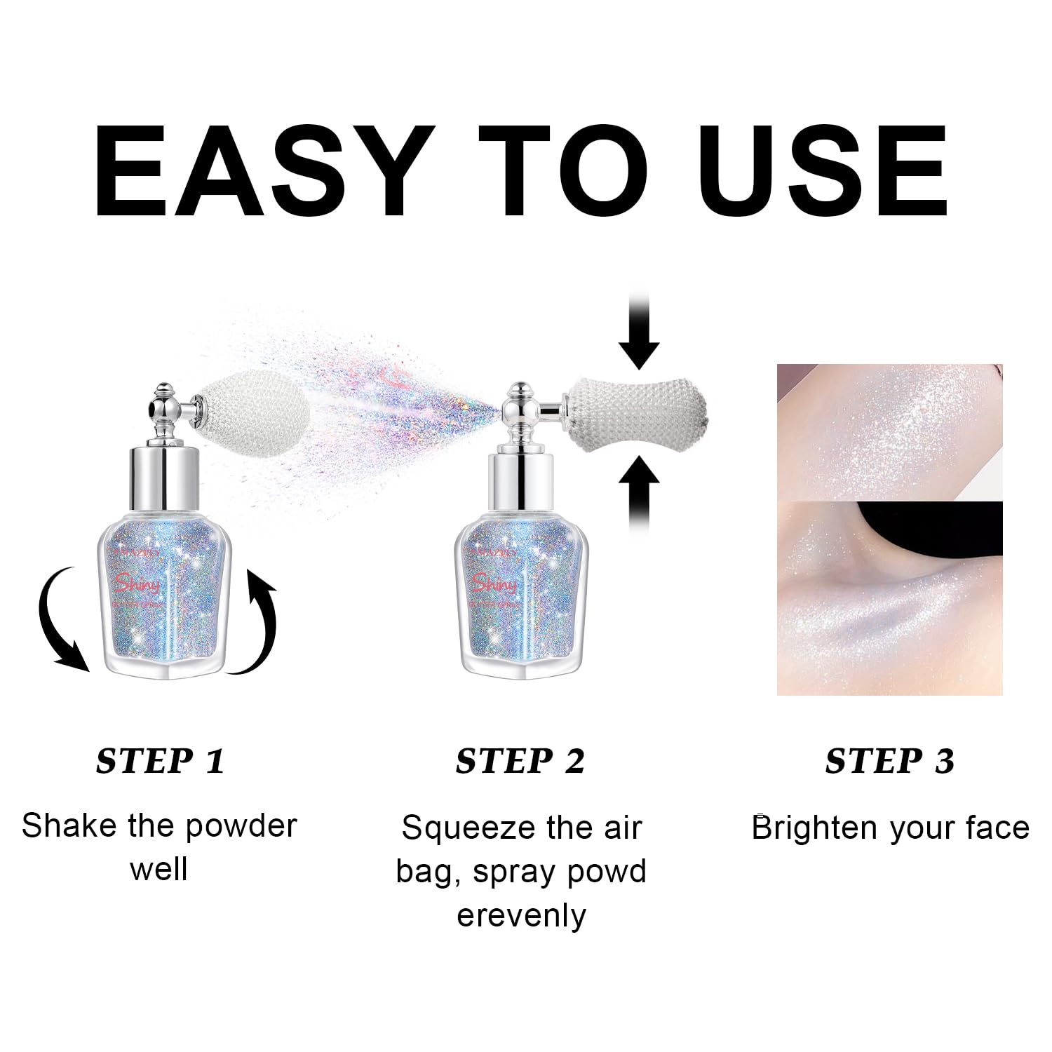 LemonSac Glint-Rainbow portable bottle makes body shimmer easy anywhere.