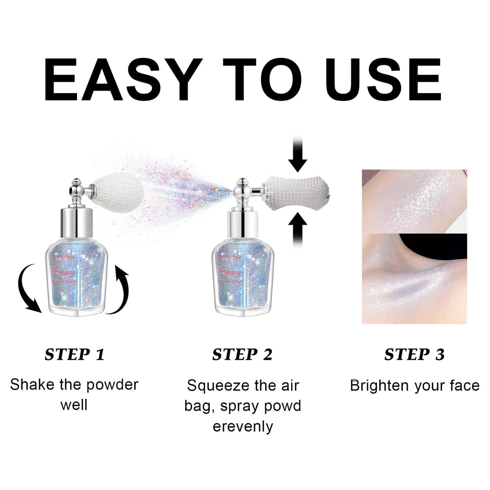 LemonSac Glint-Rainbow portable bottle makes body shimmer easy anywhere.