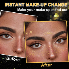 Maquillaje temporal LemonSac con destellos dorados para fiestas