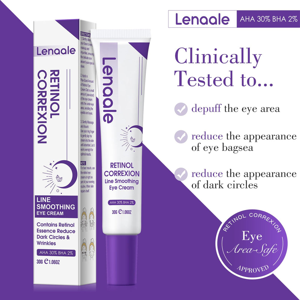 Lenaale contiene Retinol, ingrediente pensado para la mejora de la zona ocular.
