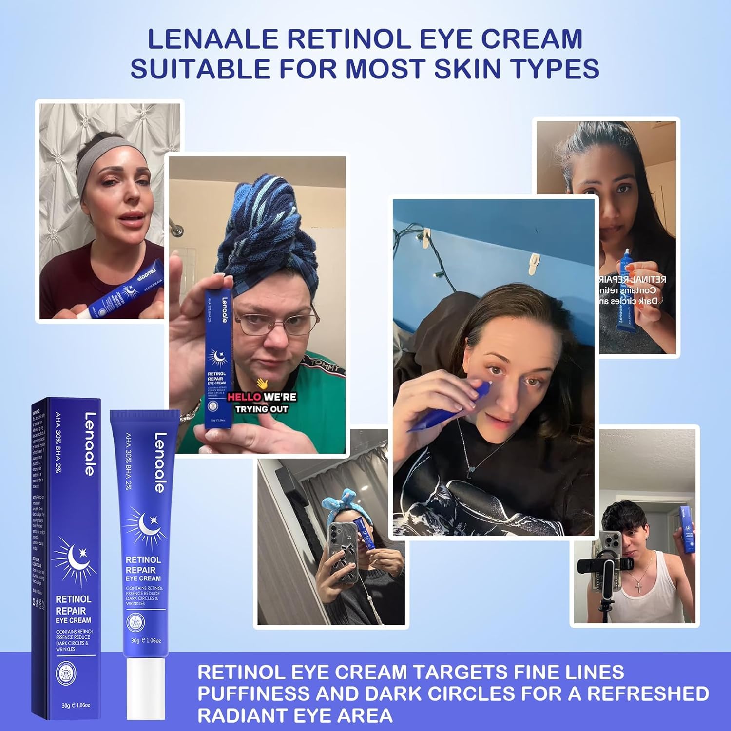 Lenaale eye care during routine for refreshed under-eye appearance.