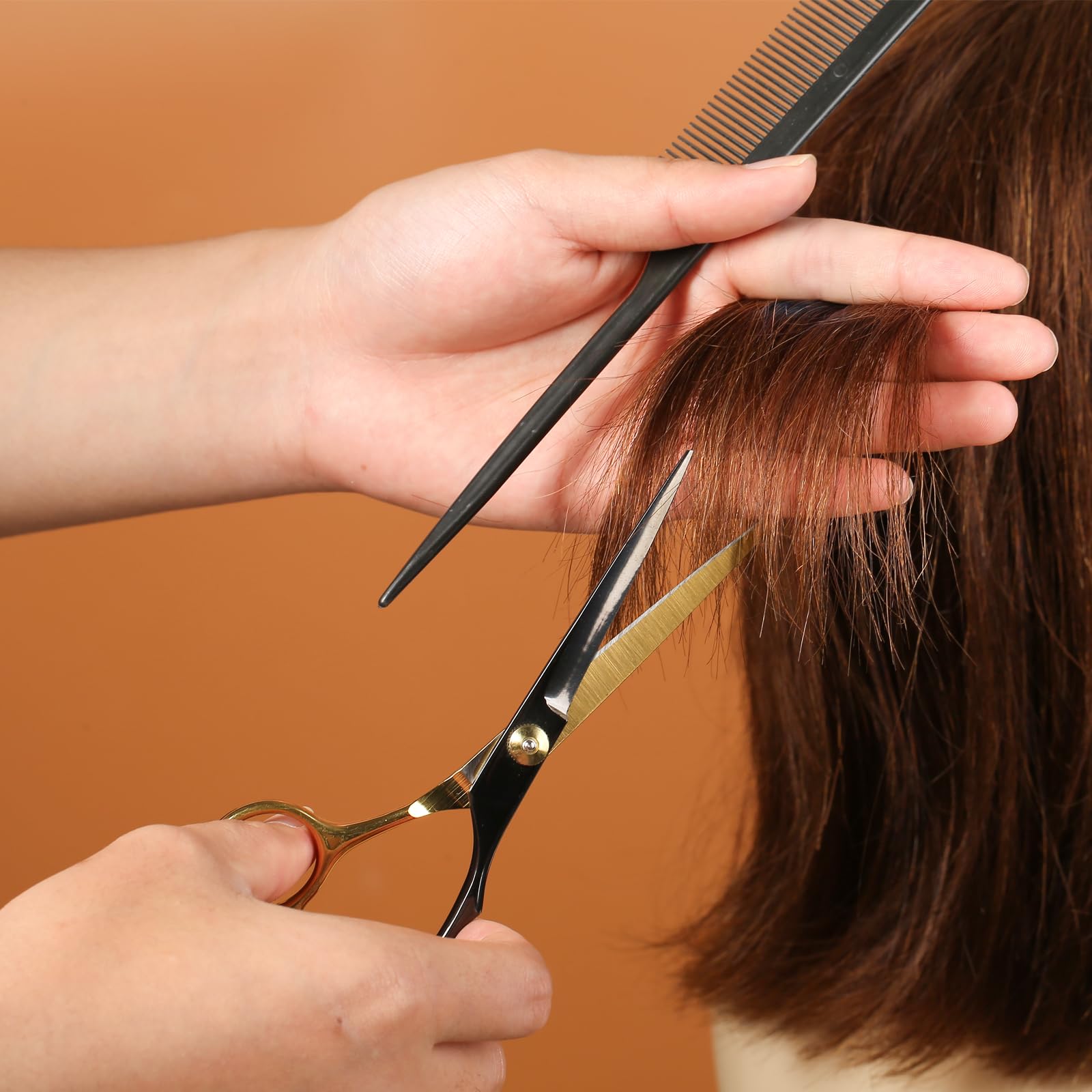 Lengnoyp black gold straight blade scissors precision for clean cuts