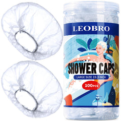 Gorro de ducha LEOBRO grande y transparente protege el cabello durante la ducha