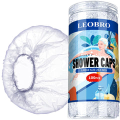 Gorra de ducha LEOBRO grande y desechable, ideal para cabello largo y grueso.